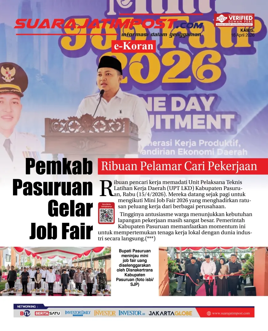 e-Koran, Edisi Kamis, 16 April 2026
