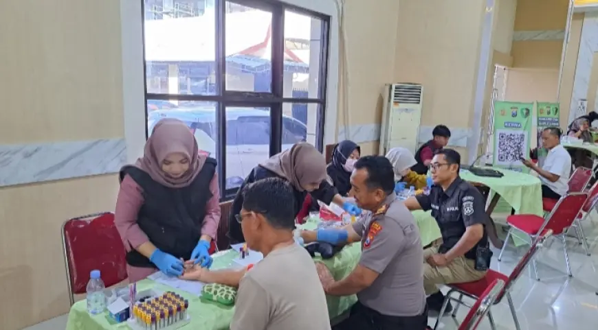 Pastikan Personel Prima, 200 Anggota Polres Nganjuk Jalani Pemeriksaan Kesehatan