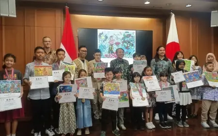 Lotus Art Courses & Konjen Jepang Satukan Cerita Rakyat Dua Negara dalam Lomba Menggambar