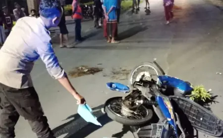 Tabrakan Maut di Jalan Raya Sembung Jombang, Pemotor Tewas