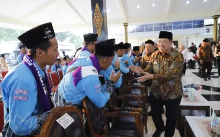 Bupati Warsubi Lepas Keberangkatan Jemaah Haji Jombang ke Tanah Suci