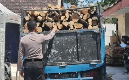 Truk Bermuatan Kayu Jati Ilegal di Malang Diamankan Polisi