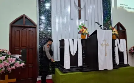 Polres Lamongan Sterilisasi dan Amankan Gereja Saat Ibadah Kenaikan Yesus Kristus