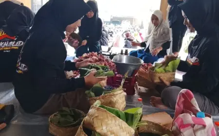 Ramah Lingkungan, Panitia Kurban Masjid Al-Khalid Kediri Manfaatkan Wadah Alami