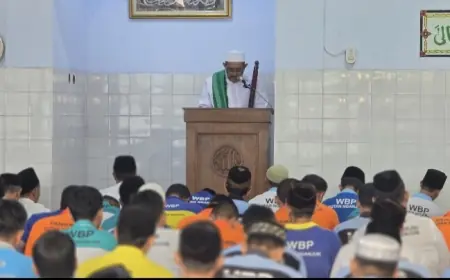 Rutan Kelas IIB Nganjuk Fasilitasi Salat Iduladha Bagi 317 Warga Binaan