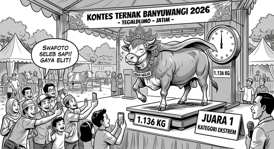 Max Mojo, Sapi Raksasa Centil yang Sabet Juara Kontes Ternak Banyuwangi 2026!