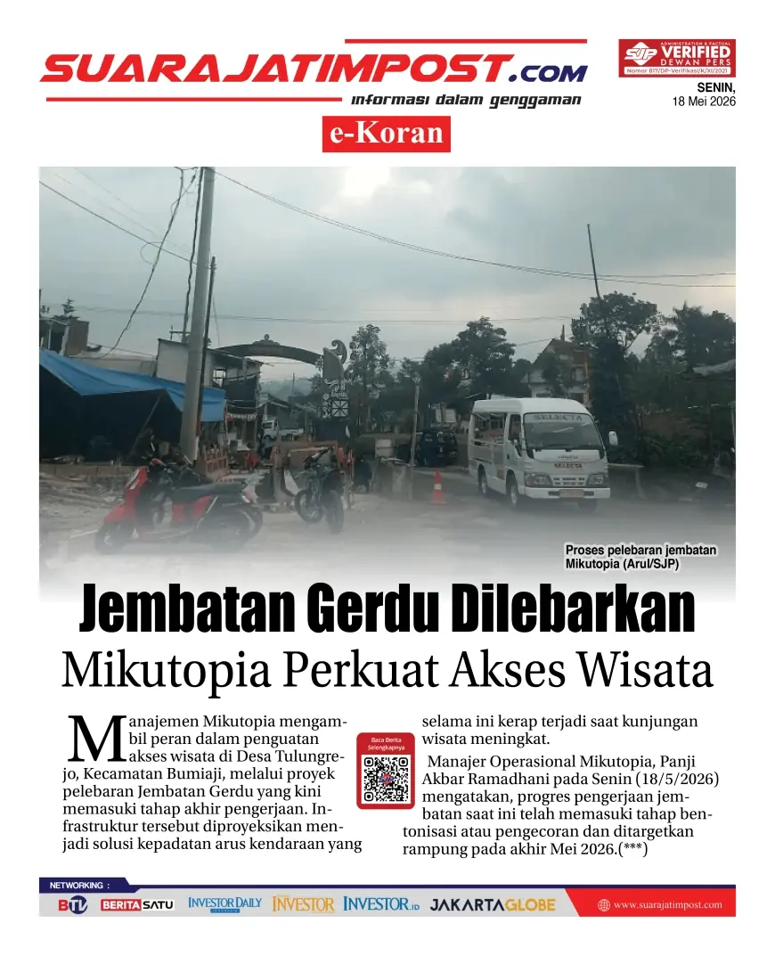 e-Koran, Edisi Senin, 18 Mei 2026