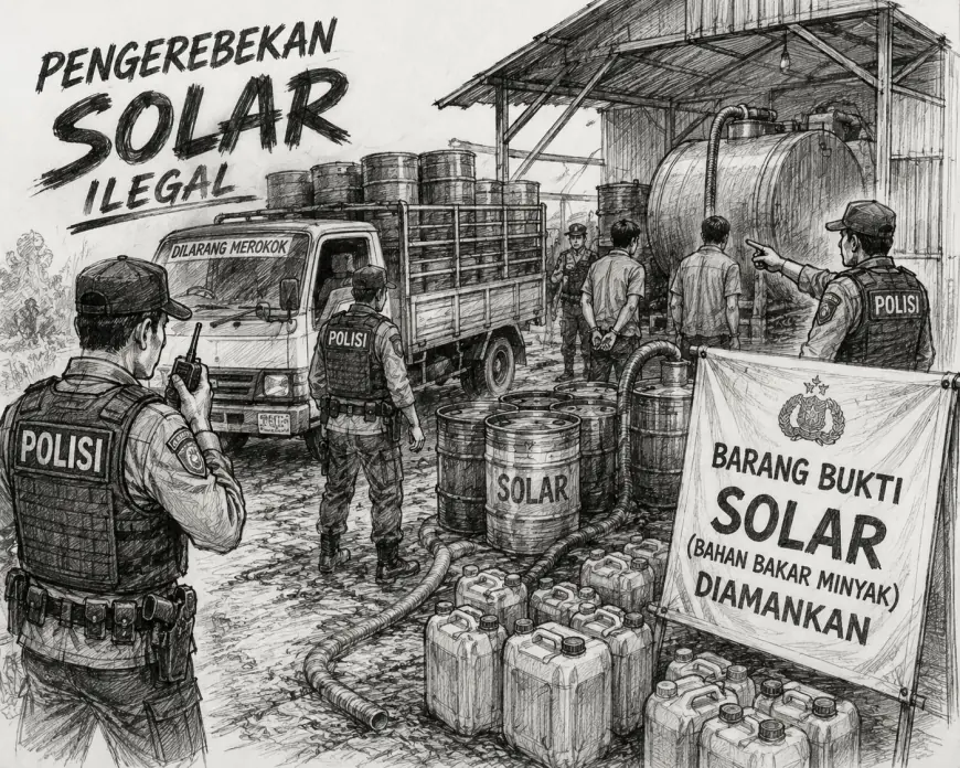 Polres Nganjuk Gulung Jaringan Mafia BBM, 3.600 Liter Solar Bersubsidi dan 3 Pelaku Diamankan