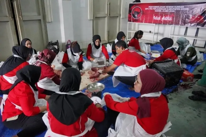PDI Perjuangan Kediri Distribusikan Daging Kurban, Masyarakat Pra Sejahtera Jadi Sasaran