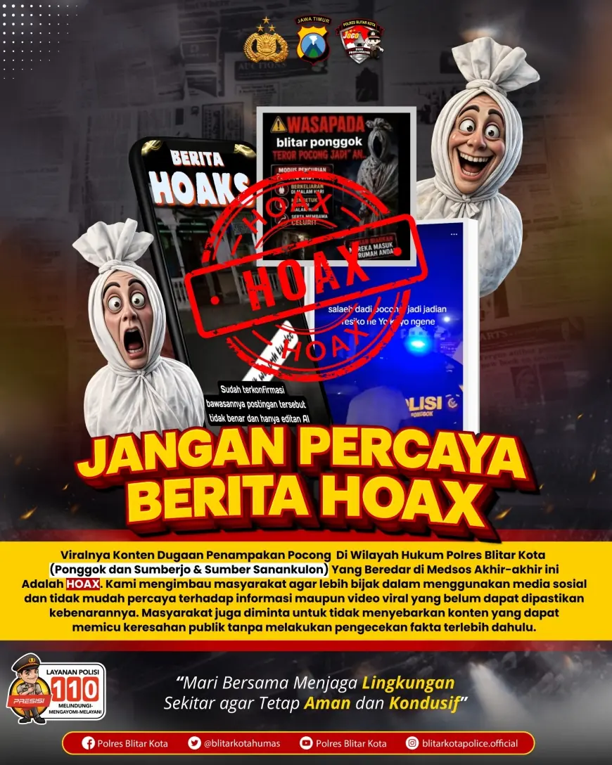 Kapolres Blitar Kota Tegaskan Isu Pocong Bersenjata "Hoaks"