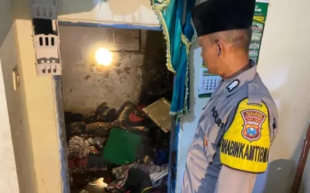 Diduga Akibat Puntung Rokok, Lansia Asal Jombang Tewas Terbakar