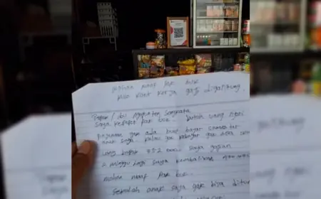 Terdesak Biaya Semester Anak, Pencuri di Mojokerto Kirim Surat Minta Maaf ke Korban