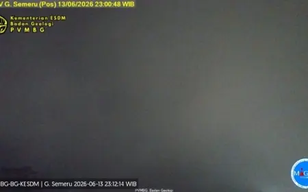 Semeru Kembali Bergeliat: Erupsi Tengah Malam Luncurkan Awan Panas di Tengah Kabut Pekat