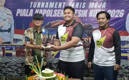 Piala Kapolsek Gresik Kota 2026 Sukses Sedot Antusiasme Ratusan Pecinta Tenis Meja