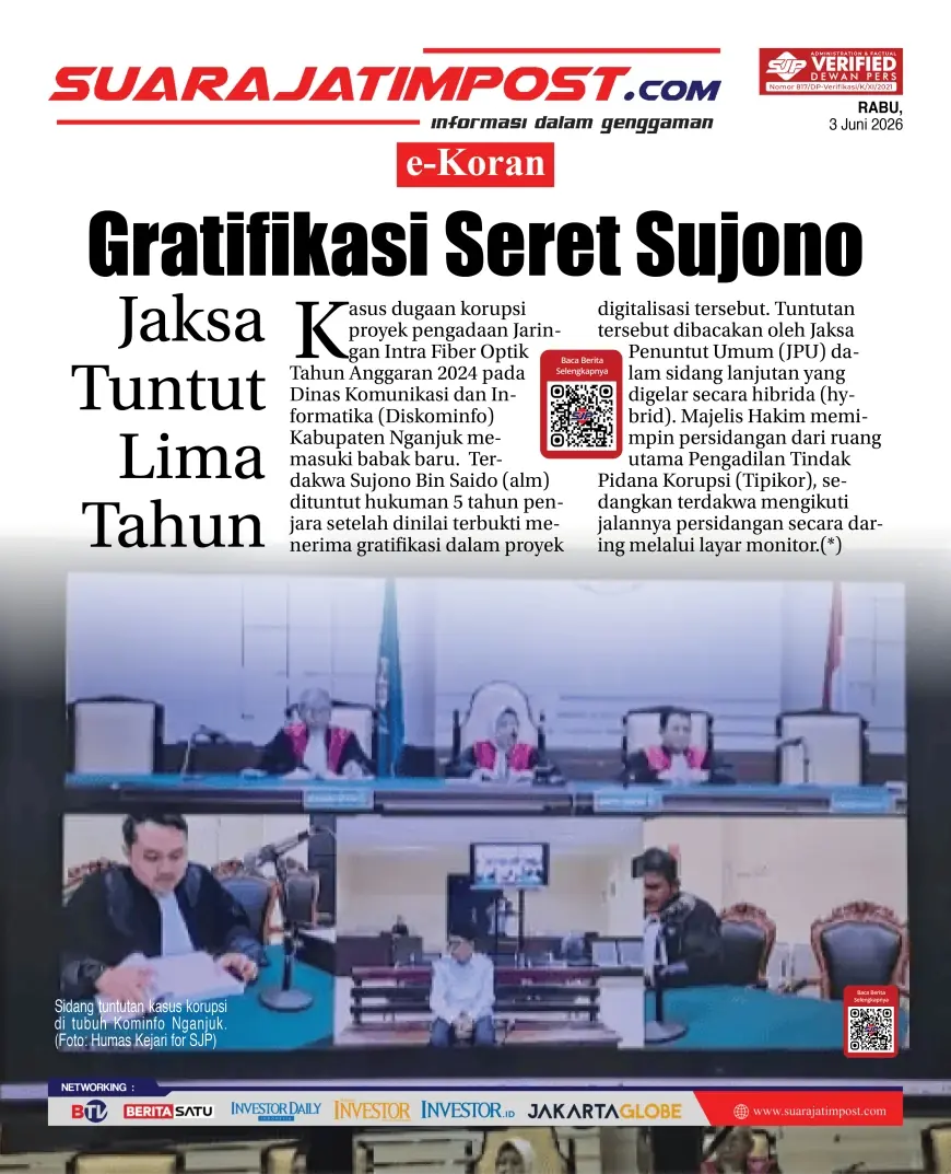 e-Koran, Edisi Rabu, 3 Juni 2026