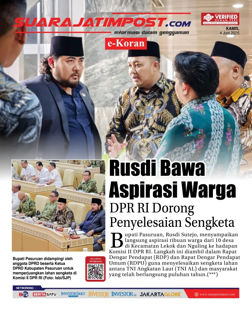 e-Koran, Edisi Kamis, 4 Juni 2026