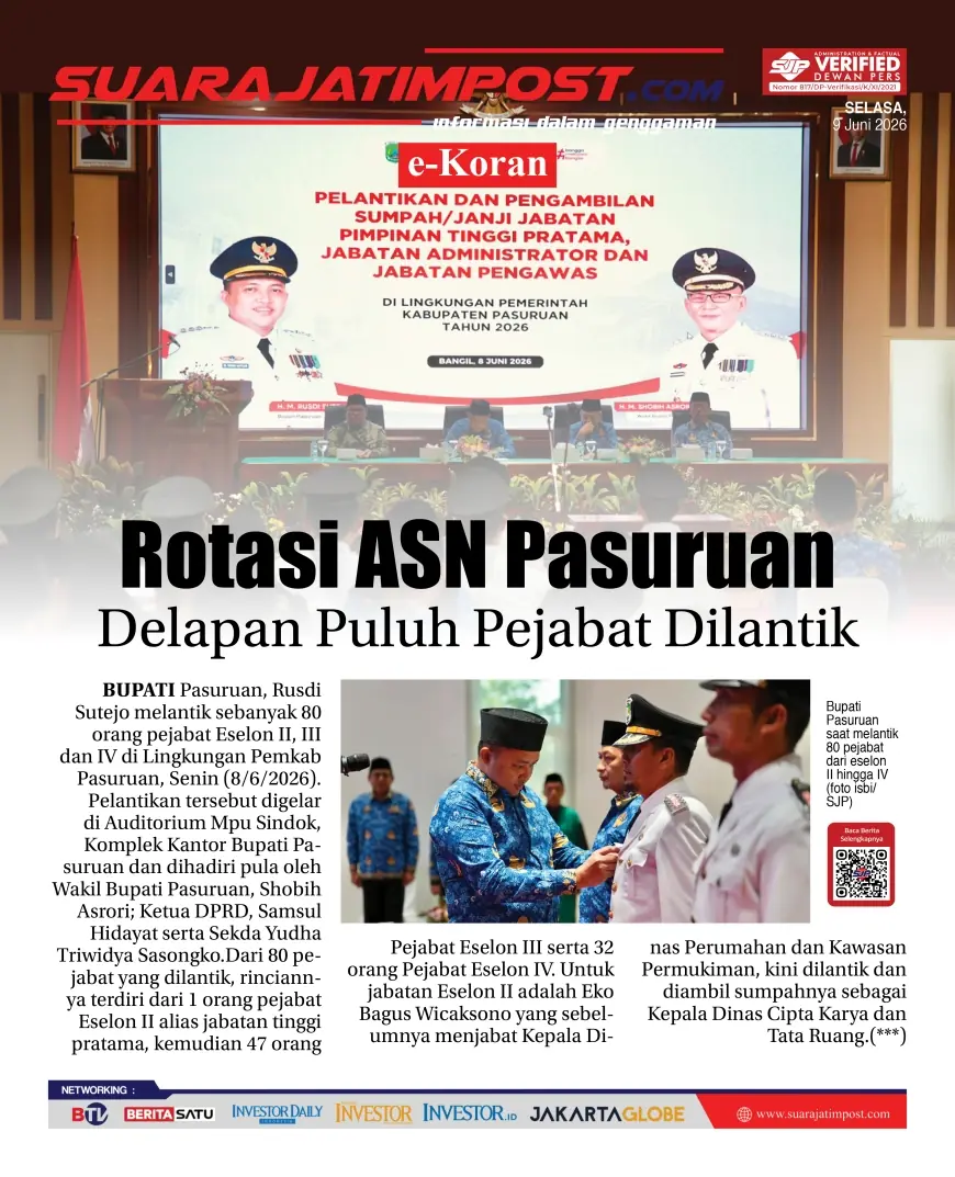 e-Koran, Edisi Selasa, 9 Juni 2026