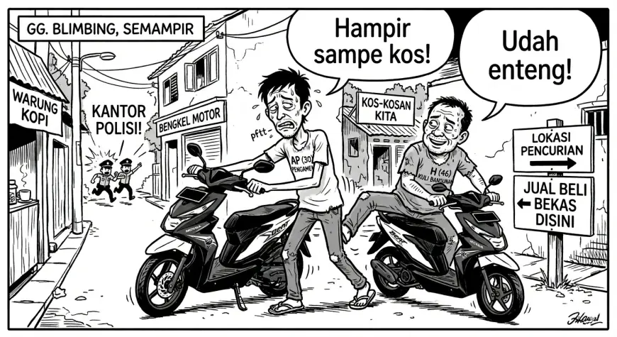 Maling Amatir di Kediri Curi Motor Tetangga Wilayah, Dibawa Pulang Sambil Di-stut, Sejam Diciduk!