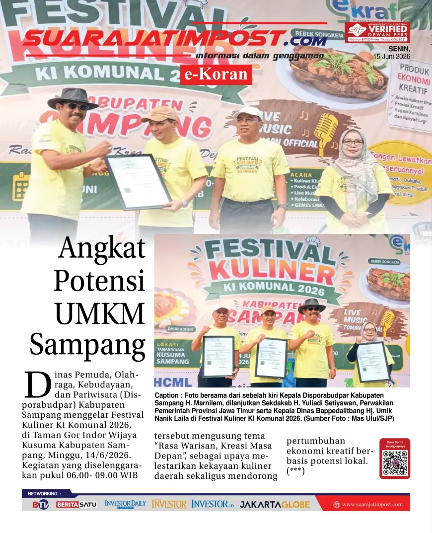 e-Koran, Edisi Senin, 15 Juni 2026