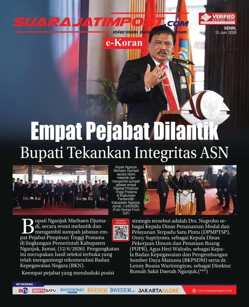 e-Koran, Edisi Senin, 15 Juni 2026