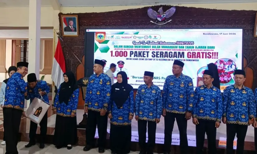 BAZNAS Bondowoso Salurkan 1.000 Seragam Sekolah, Bupati: Investasi Sosial untuk Masa Depan Anak