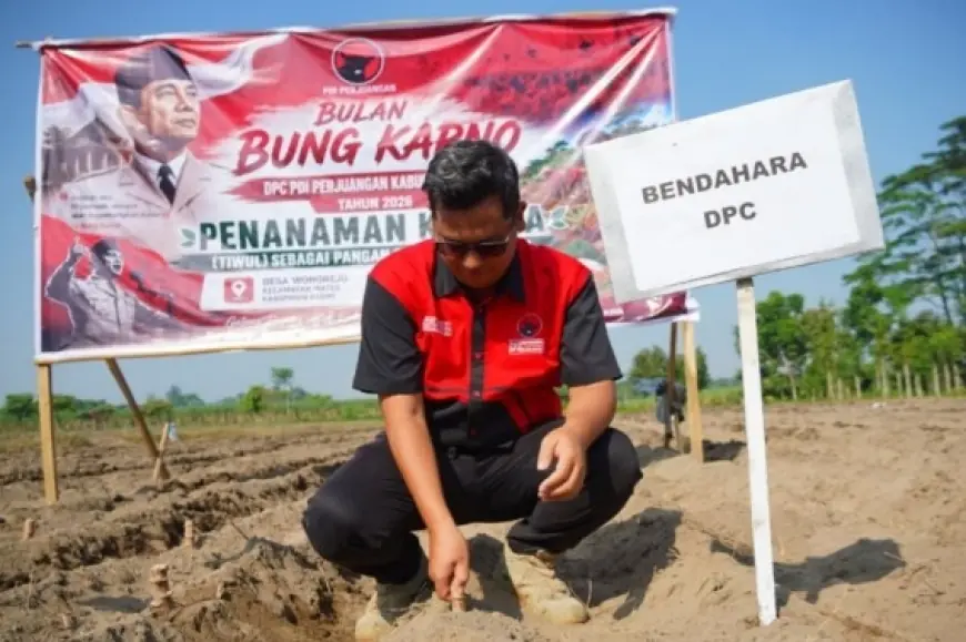 Jaga Sumber Pangan Lokal, PDI Perjuangan Kabupaten Kediri Turun Ke Lahan Tanam Ketela