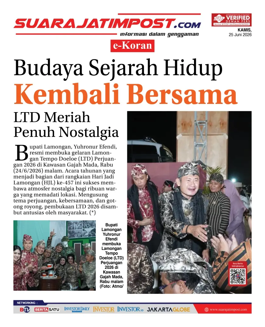 e-Koran, Edisi Kamis, 25 Juni 2026
