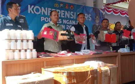 Kado HUT Bhayangkara ke-80,.Polres Nganjuk Gelar Bongkar Kasus Pengeroyokan, Curanmor, hingga Jaringan Narkoba Antar Daerah