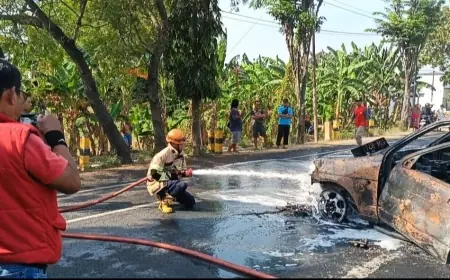 Jerit Pilu Anak Kecil Korban Ledakan Mobil di Sukomoro Nganjuk