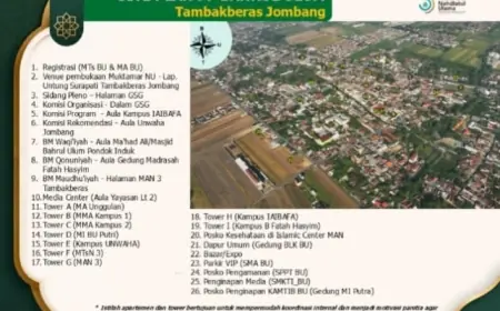 Site Plan Muktamar ke-35 NU di Tambakberas Jombang Resmi Dilaunching, 18 Titik Utama Siap Layani Peserta
