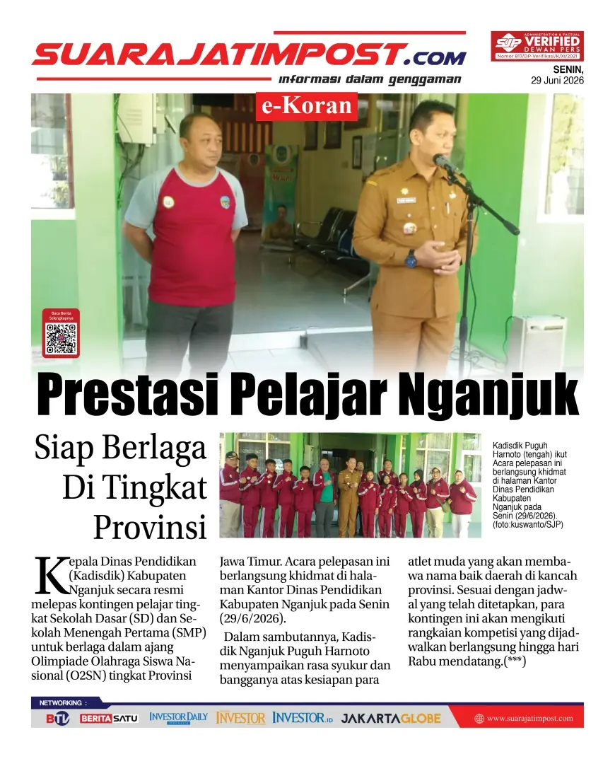 e-Koran, Edisi Senin, 29 Juni 2026