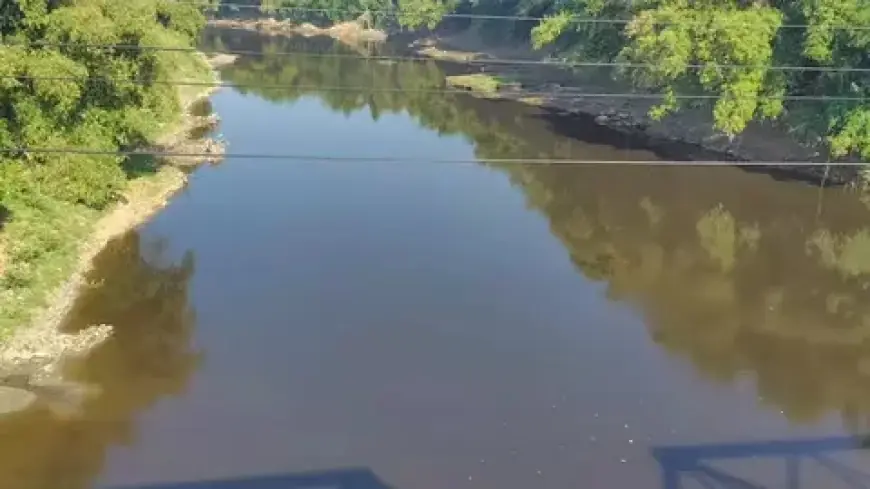 Air Bengawan Solo di Ngawi Menghitam