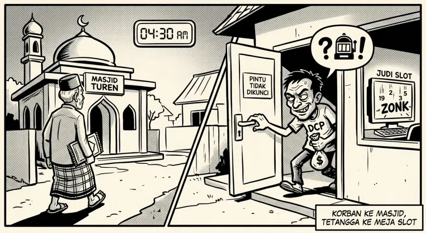 Tetangga Rajin ke Masjid, Si Maling Malah Rajin Mantau buat Modal Judi Slot