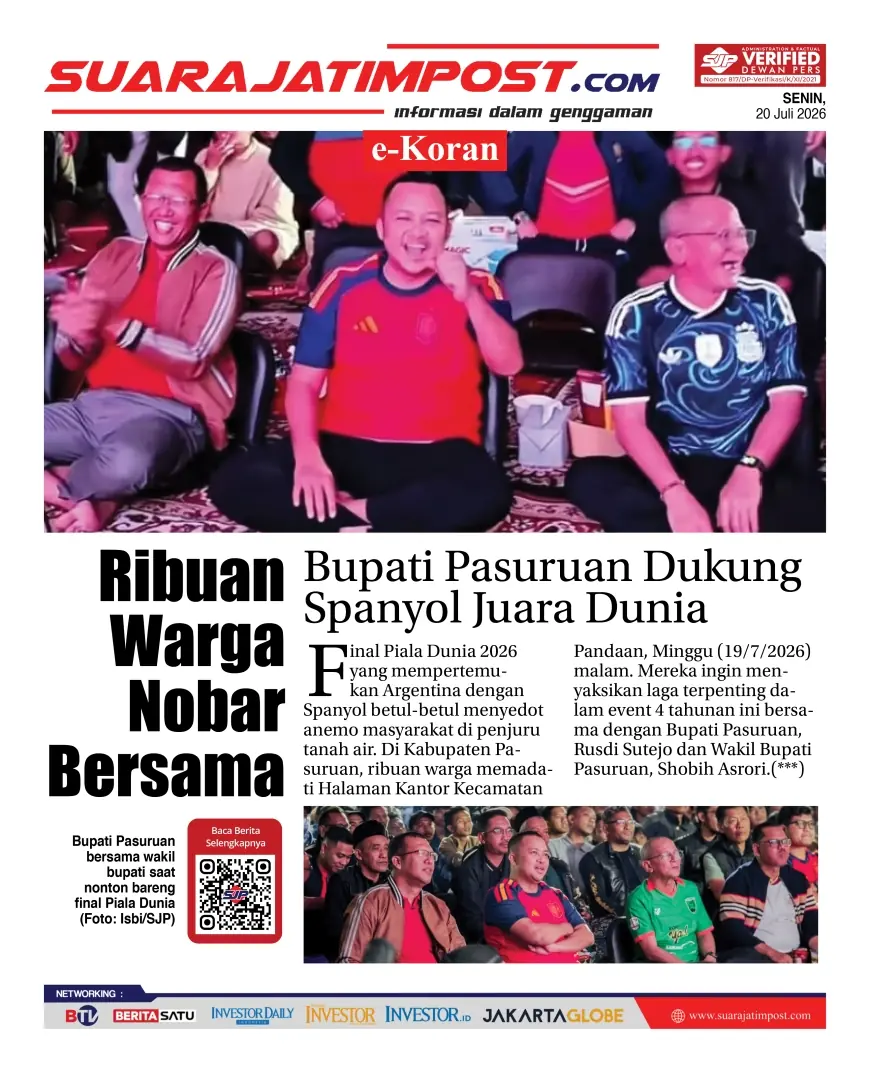 e-Koran, Edisi Senin, 20 Juli 2026