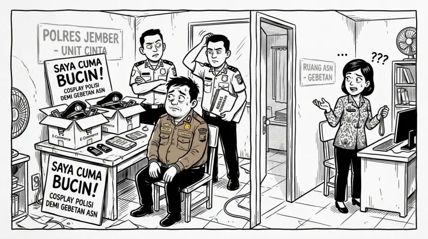 Demi Memikat ASN, Pria di Jember Nekat Uji Coba "Cosplay" Polisi