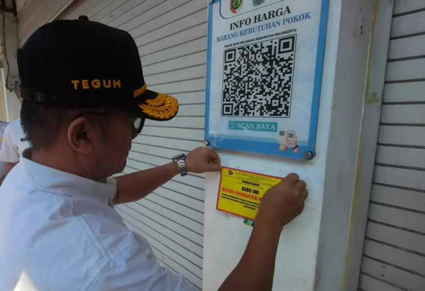 Nunggak Retribusi Hingga Rp961 Juta, 690 Kios Pasar di Mojokerto Ditempeli Stiker