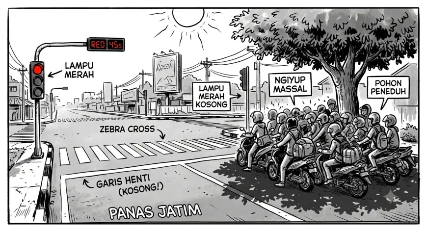 Misteri 'Garis Henti Kosong' di Traffic Light: Saat Bayangan Pohon Lebih Menarik Ketimbang Lampu Merah